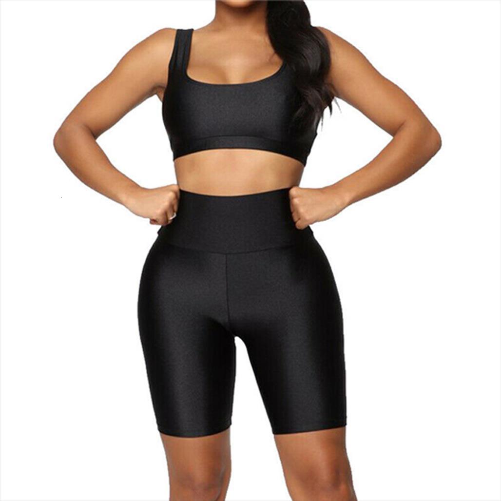 

high waist shorts fitness gym womens romper sports summer jogging casual skinny soft elastic stretch solid biker, Black;white