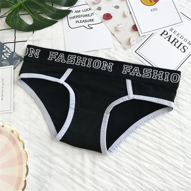 

Women's Panties Pure Cotton Simple And Comfortable Stretch Briefs Mid-waist Wide-edge Neutral Stitching S- A19292, Gray