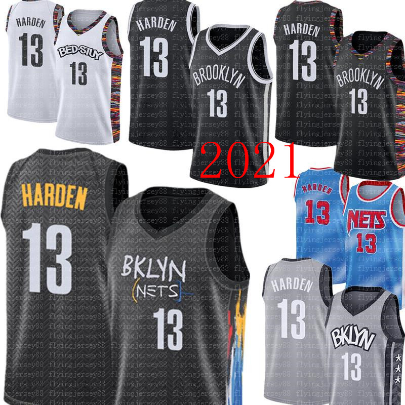 

James 13 Harden Jersey Kevin 7 Durant 11 Irving 2020 2021 Kyrie New City Mens Basketball Jerseys, Black;red