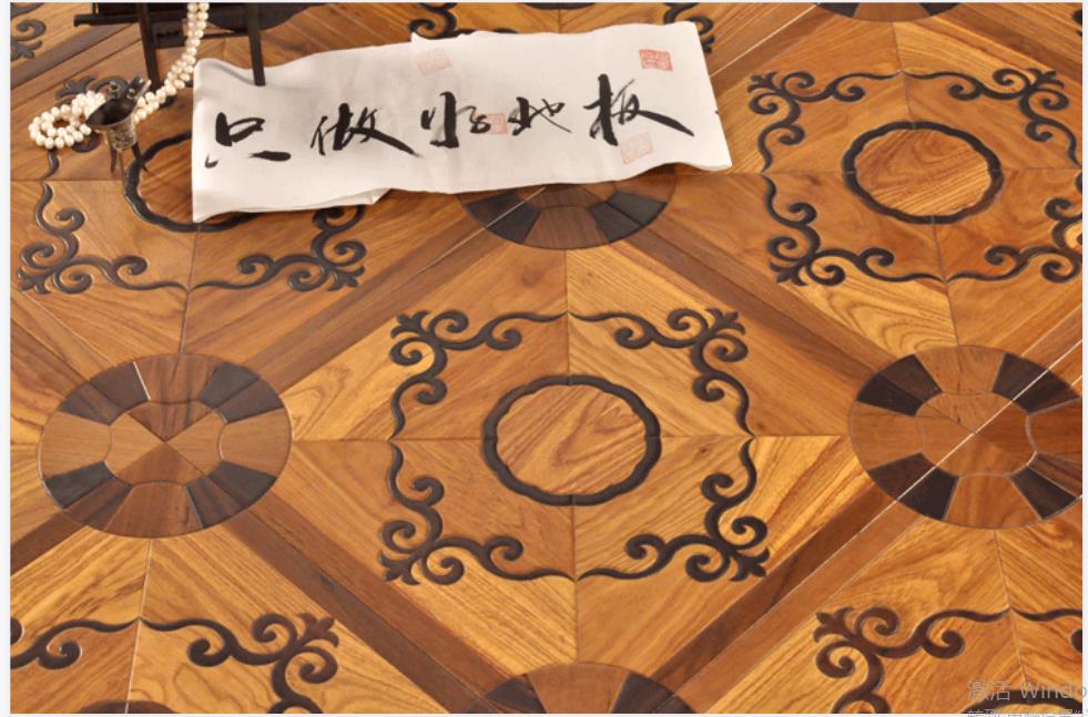 African Kosso parquet flooring engineered hardwood PVC furniture home decoration household marquetry medallion inlay border wall decal art tiles-image-254382024