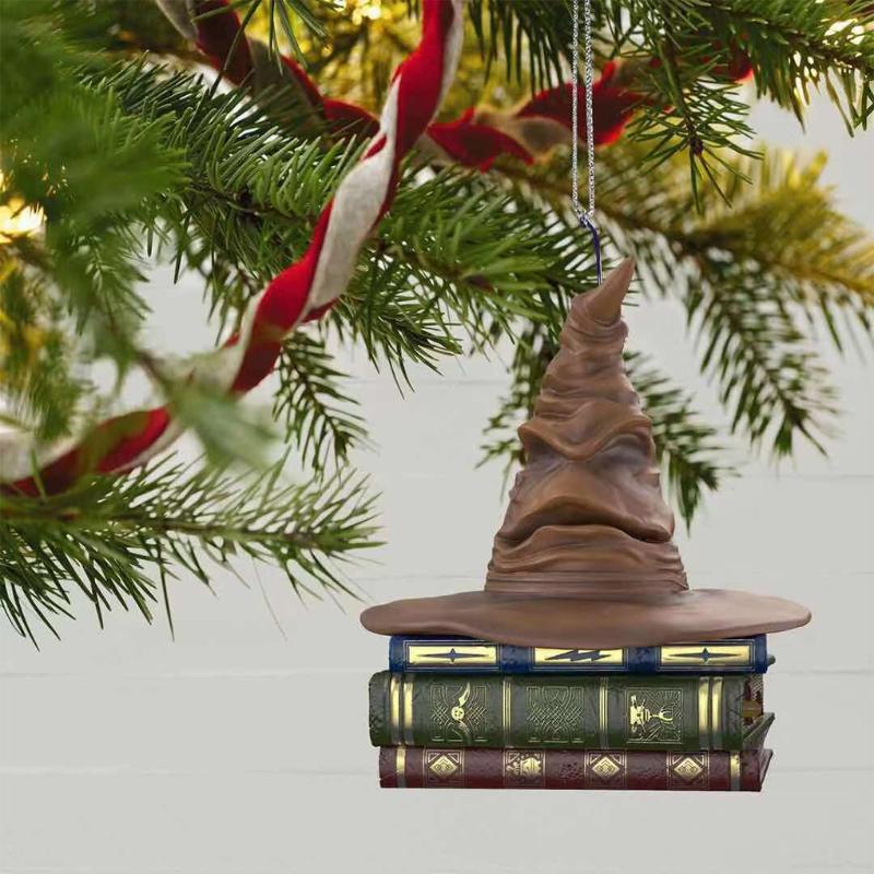 

Christmas Decorations Sorting Hat Decoration Commemorative Gift Ornament With Sound Xmas Tree Resin Wind Bell Ringing Pendant