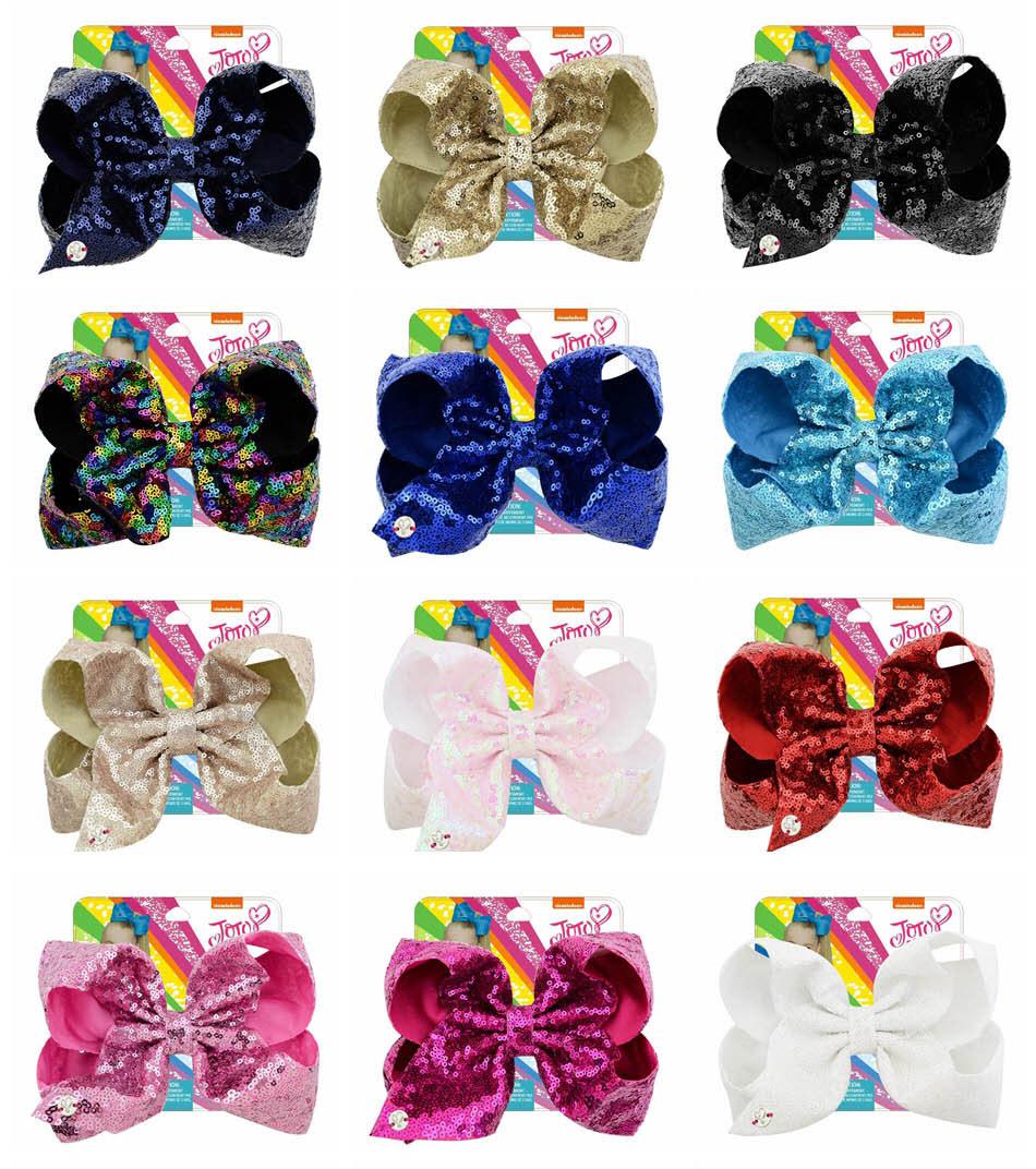 

8 Inch Jojo Siwa Hair Bows With Clip For Baby Children Large Sequin Bow Unicorn, Pick colors and quantity