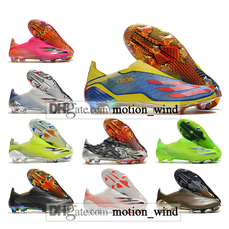 

GIFT BAG Mens High Top Football Boots X 20+ FG Firm Ground Cleats Ghosted Laceless Trainers Outdoor Soccer Shoes, Black