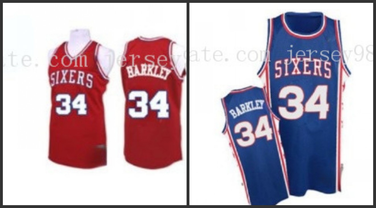 

Philadelphia76ersmen 34Charles Barkley men retro BasketballJersey