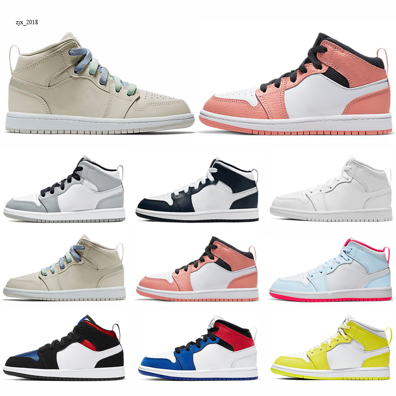 

Newest Kids shoes 1s top Obsidian UNC Fearless First Class Flight PHANTOM TURBO red Backboard sport sneakers trainer 26-35, Color 3