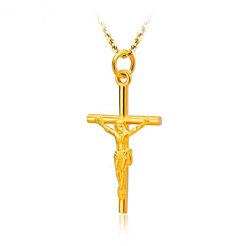 

Pendant Necklaces Women Girls Chain Christian Jewelry Gifts Vintage Cross INRI Crucifix Jesus Piece & Necklace Gold Color Stainless Steel