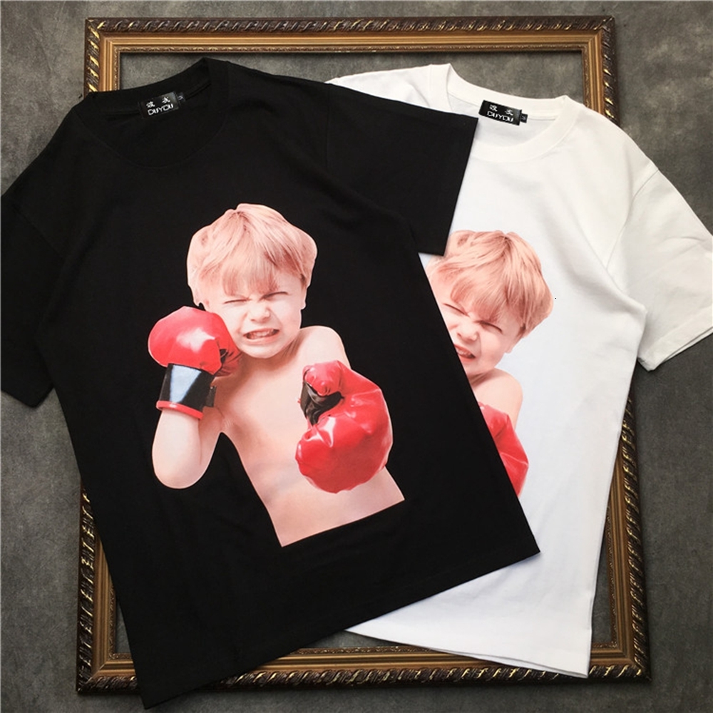 

2021 New Barrett Men's Short-sleeved T-shirt Child Boxer Pattern Women t Shirts|streetwear 2191001582 Rhp5, Black