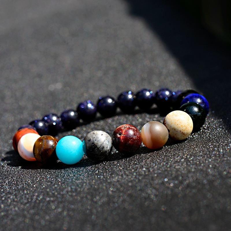 

Beaded, Strands Classic Eight Planets Stone Beads Bracelet For Men Lovers Universe Yoga Galaxy Solar System Bracelets Women Jewelry