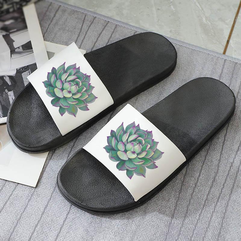 

Slippers Summer Women Succulents Graphics Fashion Indoor PVC Flip Flops Female Non-slip Bathroom Home, 2610
