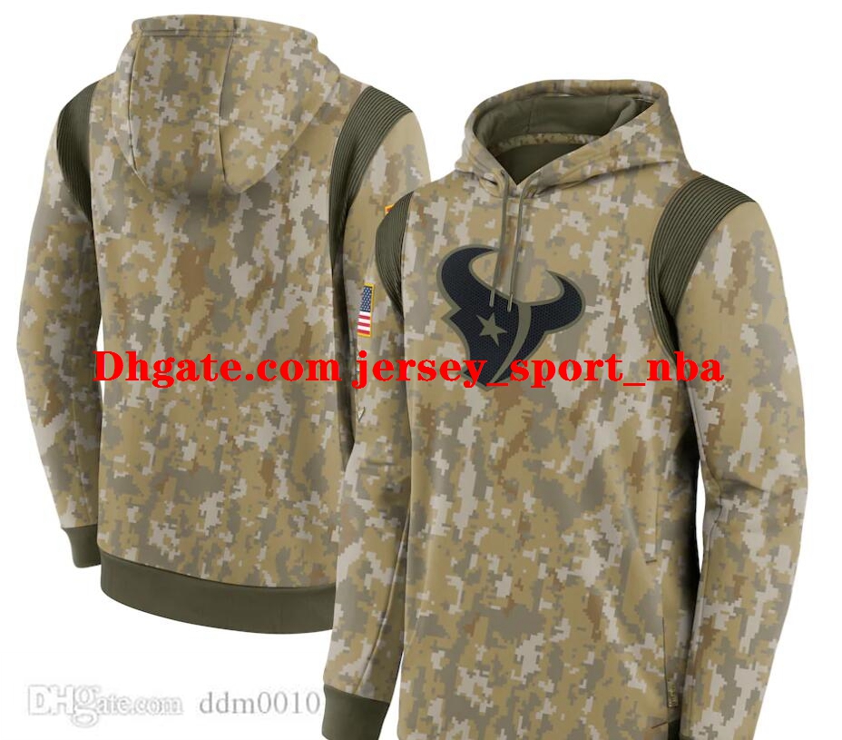 

Men's Women Youth HoustonTexansCamo 2021 Salute To Service Therma Performance Pullover Hoodie, Black