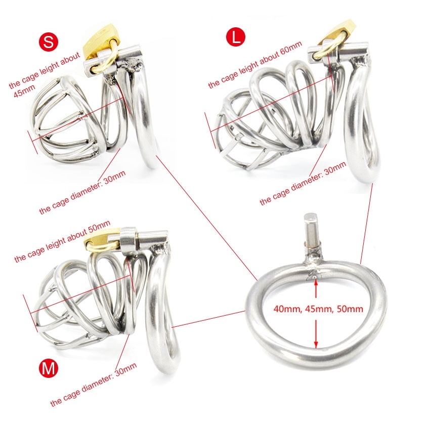 

Stainless Steel Super Small Male Chastity device Adult Cock Cage With Curve Cock Ring BDSM Sex Toys Bondage Chastity belt A224