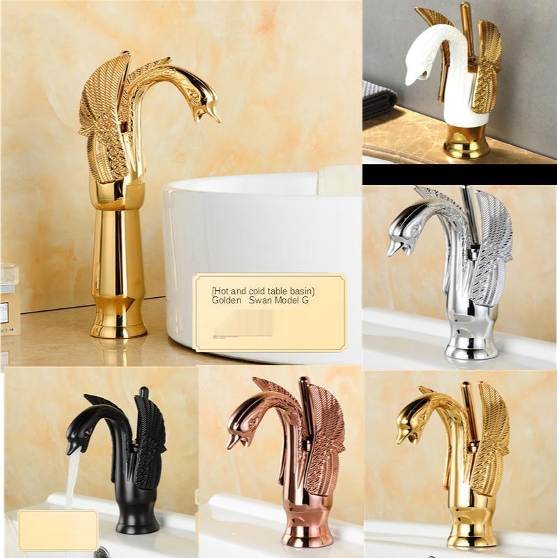 

Vintage Brushed Water Tap Copper Hot and Cold Single Hole Mixer Black Basin Faucet Bathroom Accessories Bathroom Sink Faucet