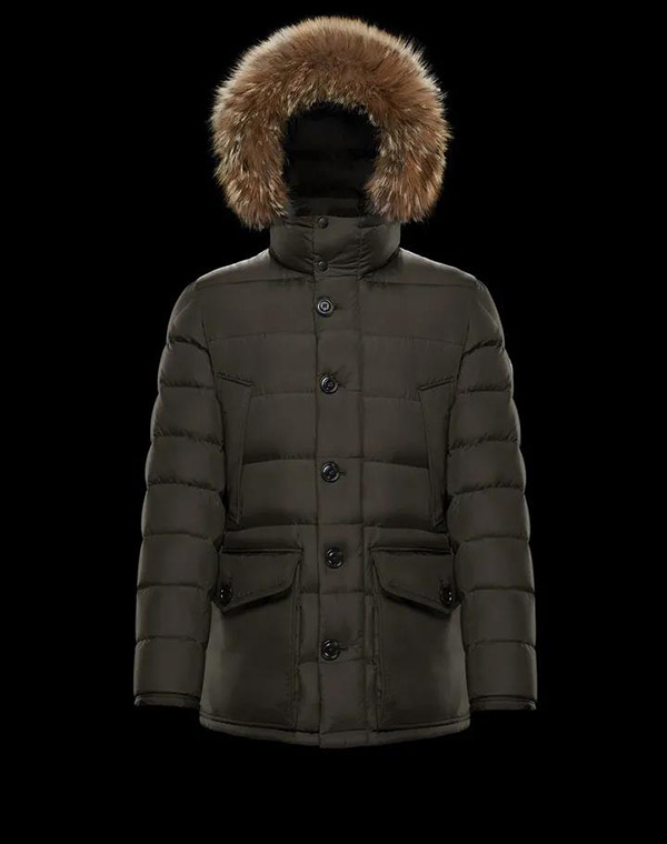 

'Cluny' Monclair Thick mens down jacket with fur collar and hood Classic mid-length men jackets Size 1--5, Supplement (not shipped separately)