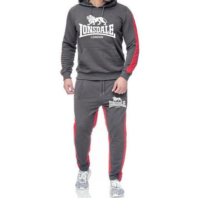 

London Designer Tracksuit Fashion Mens Clothing Pullovers Sweater Cotton Men Tracksuits Hoodie Two Pieces + Pants Sports Shirts Fall Winter Track Suit, Red white
