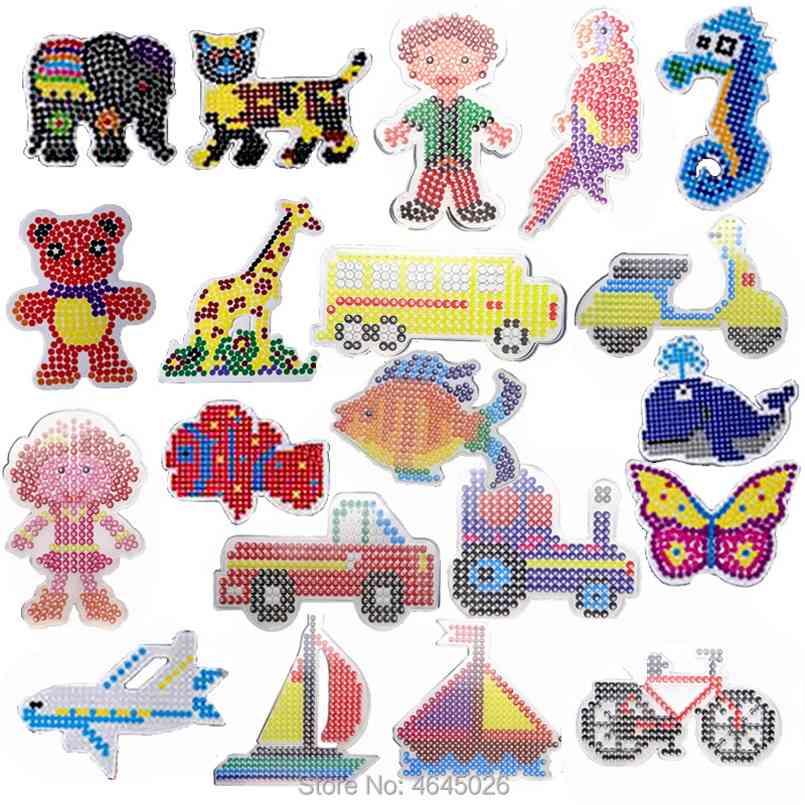 

10pcs DIY EVA Pegboard Perle Hama 5mm Ironing Beads Jigsaw Tool Peg Boards Puzzle Girls Gift Kids Educational toys for Children 210830