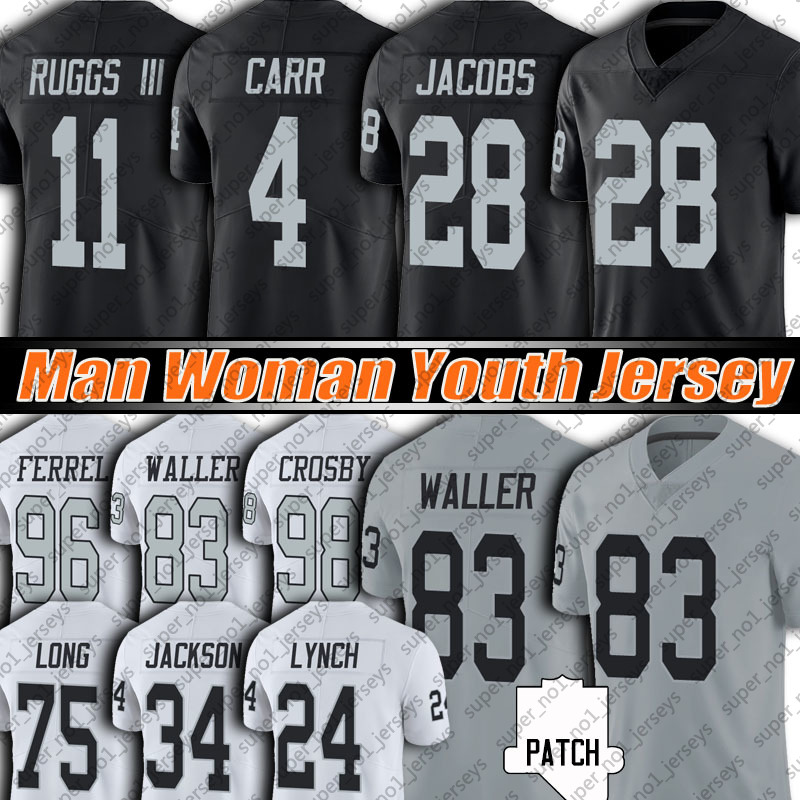 

28 Josh Jacobs 83 Darren Waller Henry Ruggs III Jersey Hunter Renfrow Derek Carr Maxx Crosby Jerseys Johnathan Abram Clelin Ferrell Las VegasRaidersFootball, Youth custom jersey (txz)