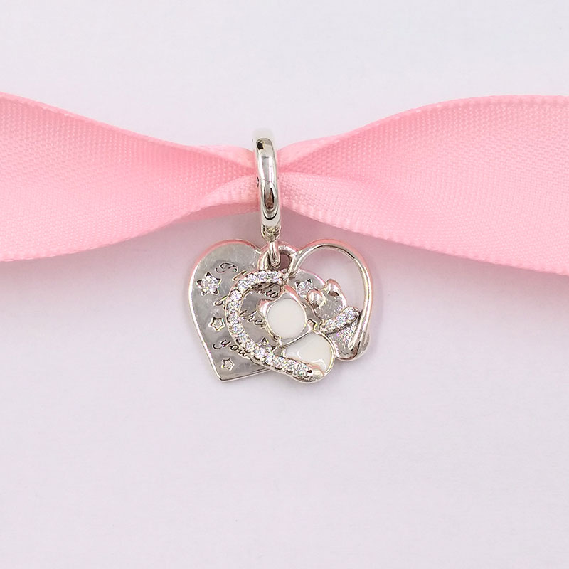 

Authentic 925 Sterling Silver Beads Cats & Hearts Dangle Charm Charms Fits European Pandora Style Jewelry Bracelets & Necklace 799546C01