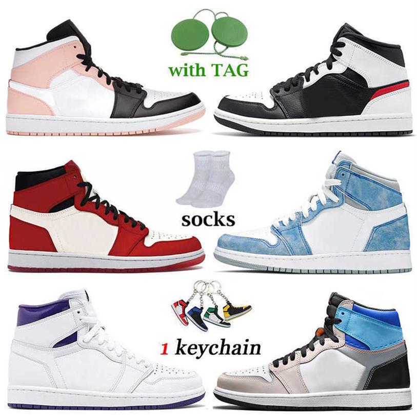 

Jorden Basketball Shoes 1s Womens Mens Trainers Jumpman 1 Mid Crimson Tint Toe Black Chile Red White High OG Hyper Royal OFF Court Purplea16