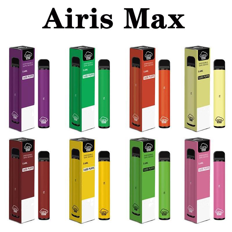 

New Release Airis Max Disposable Device Pod Kit 950mAh Battery 5.6ml Cartridge 1600 Puffs Vape Pen Bar Plus E-cigarettes 100% Authentic