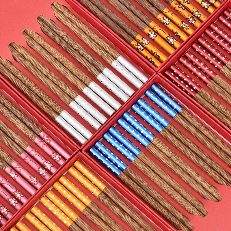 

Noodle Chopsticks Japanese Natural Wood Healthy Non-lacquered Wax Tableware Sushi Chinese Tie Wedding Gift