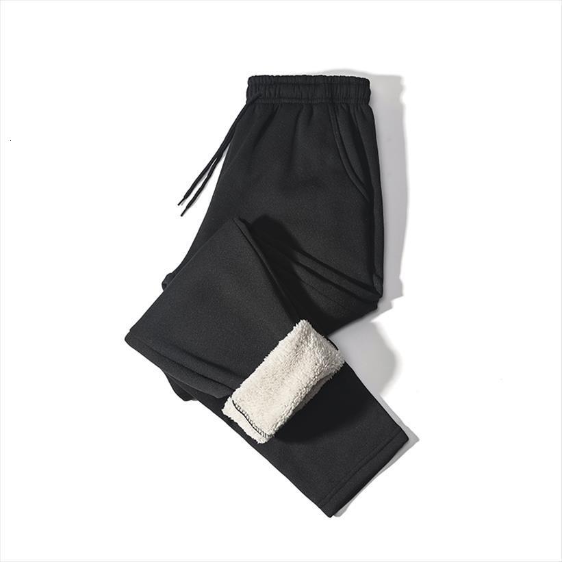 

winter classic brand sweatpants super women pant warm thick cashmere trousers for men fleece male long outdoors, Black