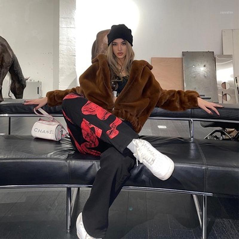 

Women' Jeans WeiYao Snake Printed Dark Grunge Black Women Streetwear Hippie Low Waist Straight Boyfriend Cargo Pants 90S E Girl