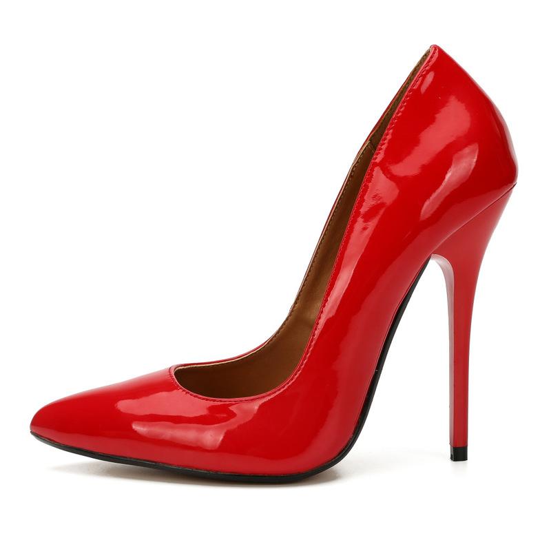 

Dress Shoes Women Pumps Patent Leather 14CM Thin High Heels Sexy Slip On Pointed Toe Classics Fashion Party Wedding Woman, Beige