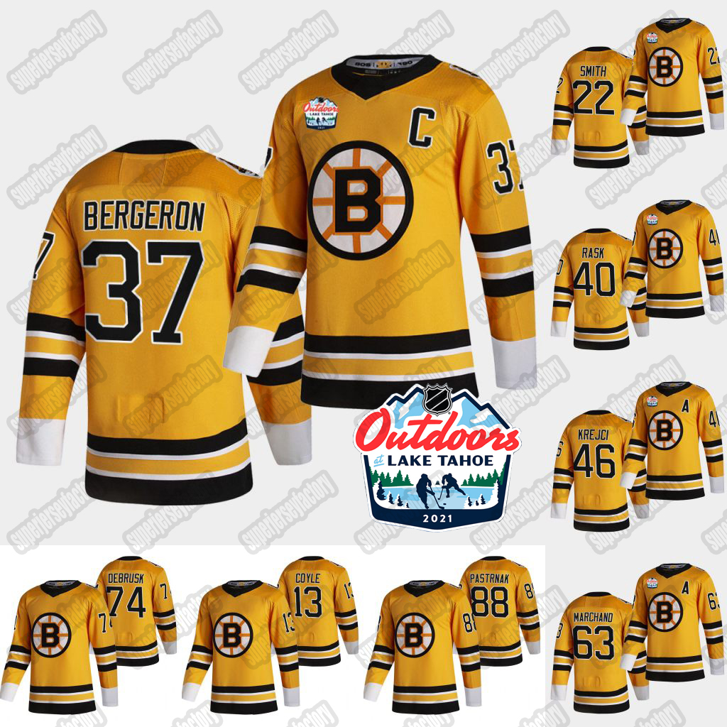 

37 Patrice Bergeron Boston Bruins 2021 Outdoors Sunday Retro Jersey Trent Frederic David Pastrnak Craig Smith David Krejci Brad Marchand, Black;red
