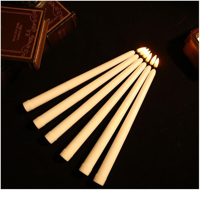 

Pack Of 12 Yellow Flickering Remote Led Candles,plastic Flameless Remote Taper Candles,bougie Led For Dinner Party De jllvVh