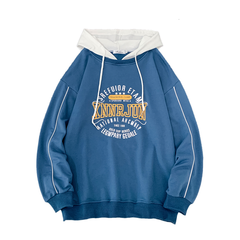 

2021 New Fashion Hoodie Streetwear Hip Hop Patchwork Hooded Jersey Hoody Men's Hoodies Drawstring Pocket Sweatshirts Plus Size W4yn, Blue