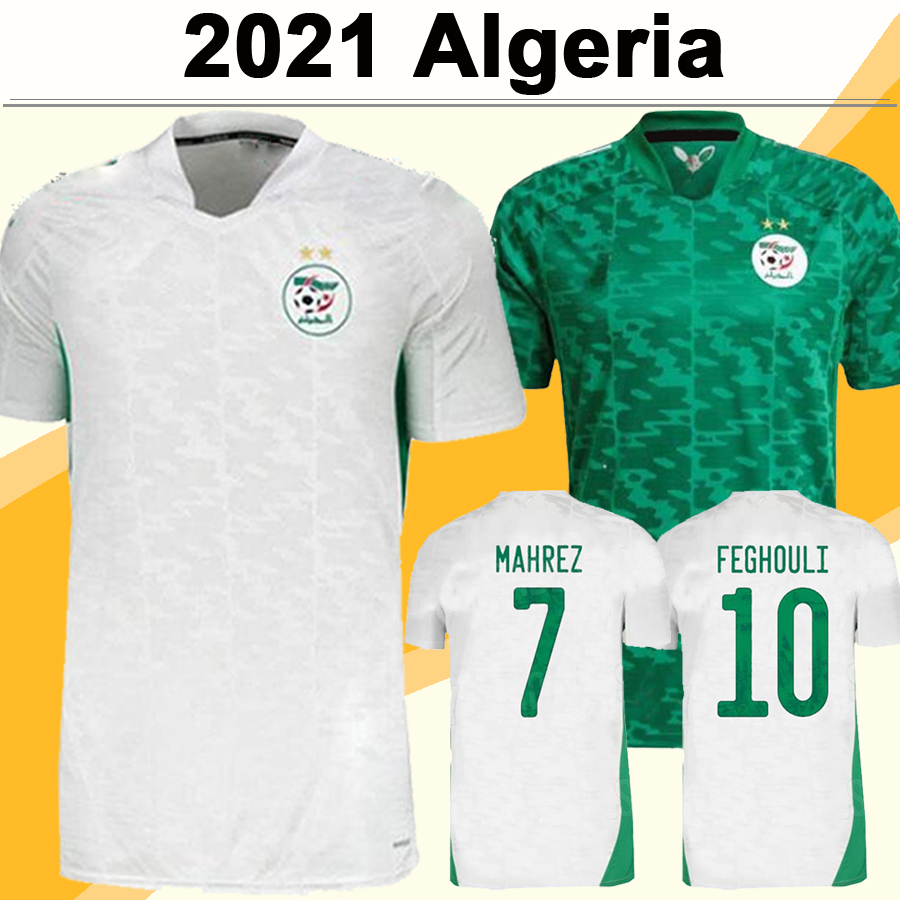 

2021 Algeria MAHREZ FEGHOULI Mens Soccer Jerseys Africa Cup Two Stars SLIMANI BENNACER ATAL Home Away Football Shirt Short Sleeve, Qm3006 2021 away afric. cup badge