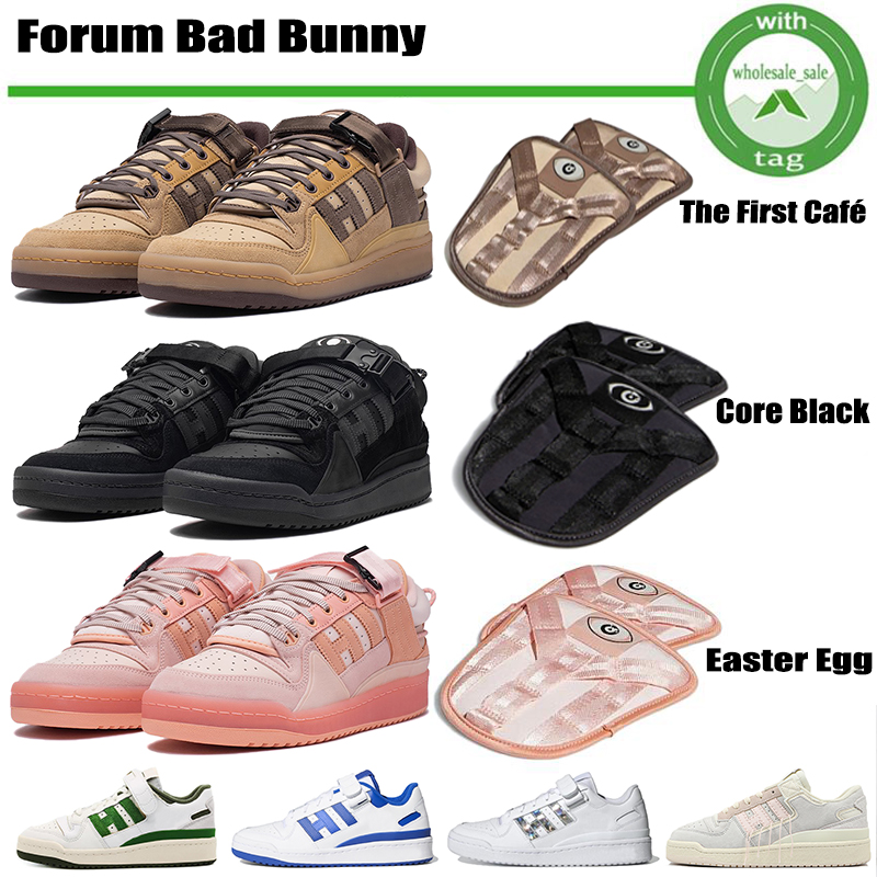 

With Box Bad Bunny x Originals Shoes Forum Low Melting Sadness Easter Egg Sneakers Teens Active Running Cloud White Core Black The First Cafe Trainers Size 36-45, White royal blue 36-45