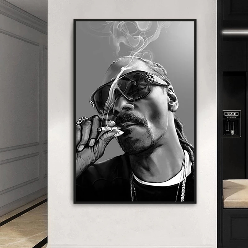 

Famous Smoking Hip-hop Rap Singer Posters and Prints Portrait Art Canvas Paintings Wall Art Pictures for Living Room Home Decor Cuadros (No Frame)