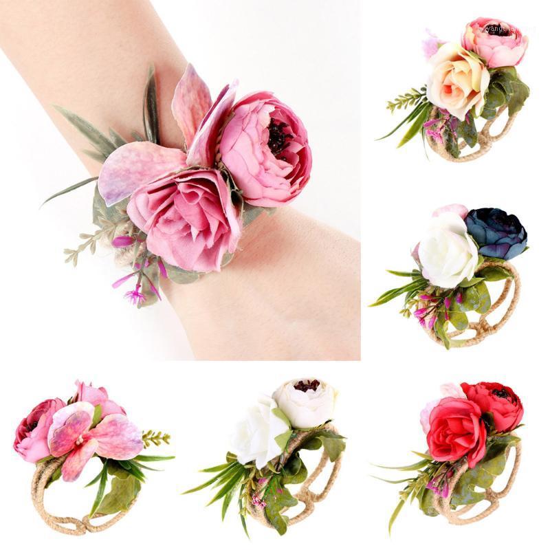 

Bangles For Women Prom Forest Wedding Bride Bracelet Bridesmaid Bouquet Flowers Wristband Wreath Womens Jewellery#SP30 Bangle