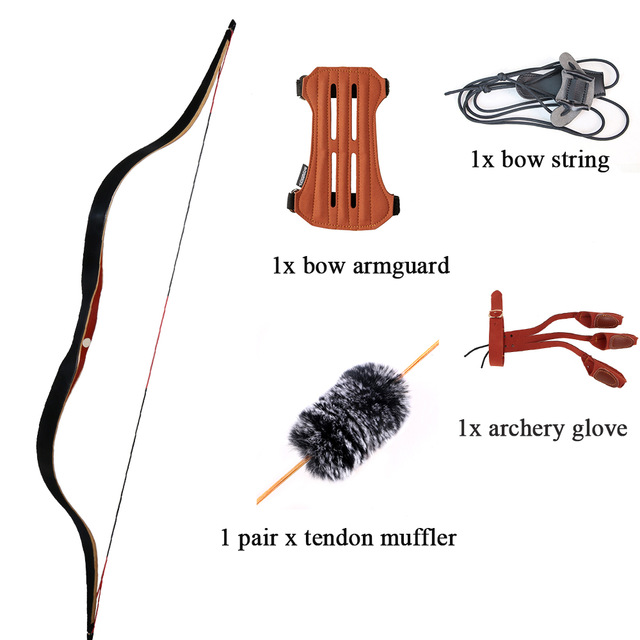 

30-50lbs Traditional Handmade Recurve Bow Longbow Hunting Right Left Handed Mongolian Horsebow Laminated Archery Practice wooden Bow