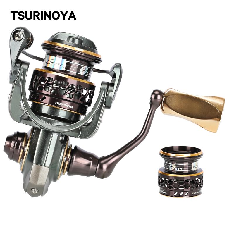 

Baitcasting Reels TSURINOYA Bait Finesse Double Spools Ultralight Spinning Fishing Lure Reel Jaguar 500 4kg Drag Power 166g BFS Trout Ajing