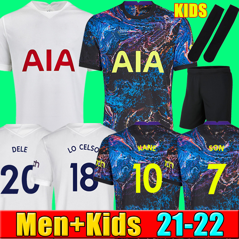

21 22 KANE CLARKE NDOMBELE Soccer Jerseys 2021 2022 DELE TOTTENHAM SON LUCAS Football shirt WINKS BERGWIJN HOJBJERG BALE LO CELSO Men Kids kit with socks, P17 3rd kids