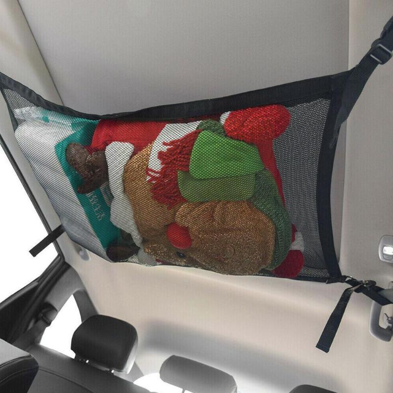 

Car Organizer Ceiling Storage Net Pocket Portable Roof Interior Hanging Pouch Large Cargo Auto Products Bag Capacit C0h1
