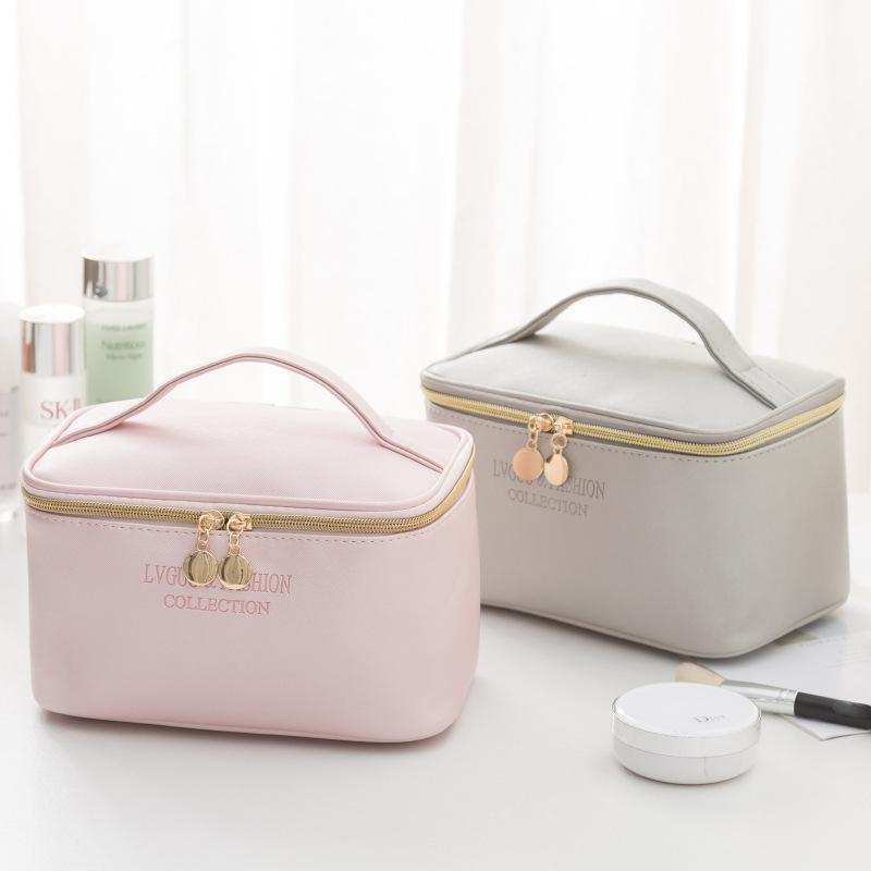

Cosmetic Bags & Cases Outdoor Girl Makeup Bag Women Toiletries Organizer Waterproof PU Female Storage Make Up Portable, Pink