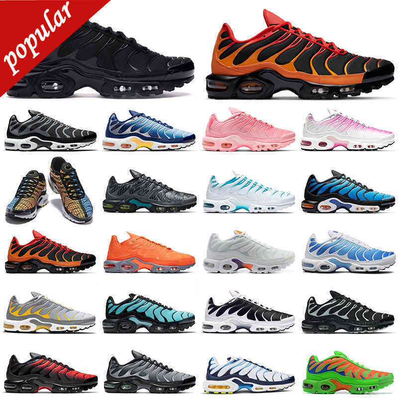

{Suitable}Discount tn plus running shoes men women Spider Web Triple Black Grey Orange Greedy tns womens mens trainers outdoor sports sneakers Walking, 40-46 oreo
