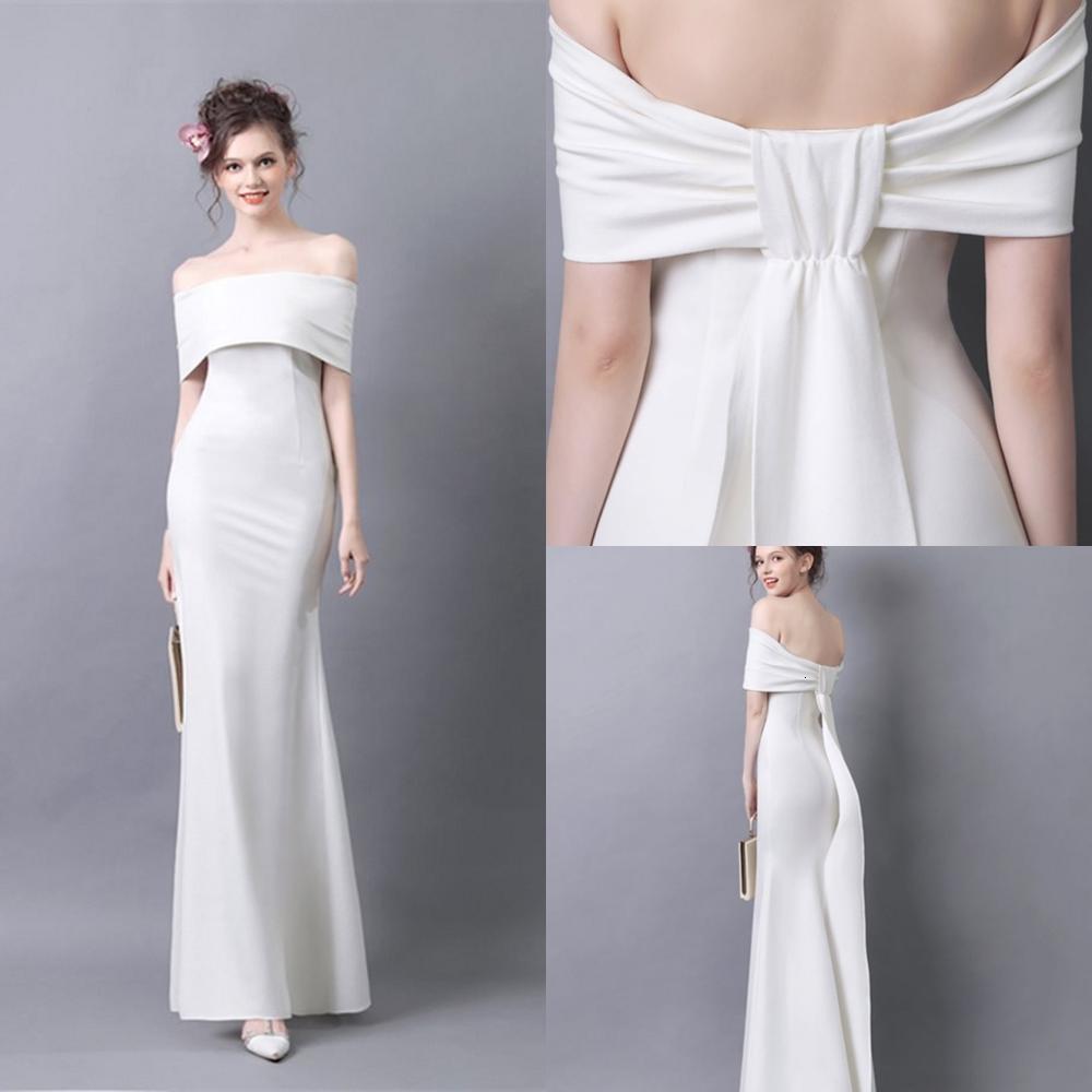 

2021 Robe De Soiree New Off the Shoulder Satin Evening with Bow Back Banquet Gowns Party Formal Es Abiye Abendkleider 8llm, Gold