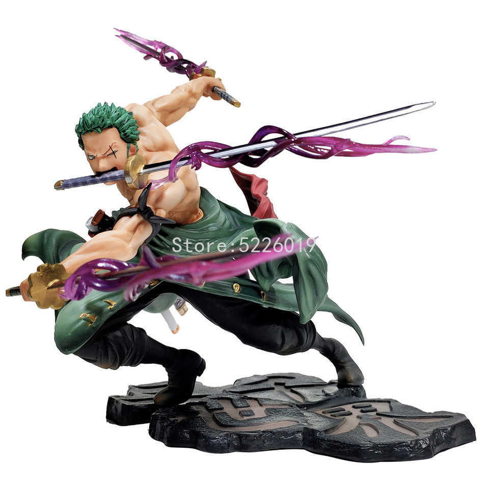 

12cm One Piece Anime Figure New World Roronoa Zoro St Hat Classic Battle Action Figure One Piece Zoro Figurine Model ToysX0526, 17cm no retail box