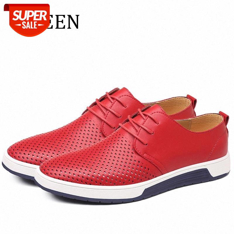 

YWEEN New Solid Breathable Men's Shoes Men Leather Casual Shoes Free Shipping Big Size Man Flats #FS4S