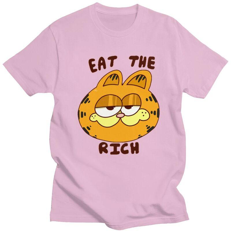 

Men' T-Shirts Funny Garfield Eat Me Rich T Shirt Men Short-Sleeve Lovely Cat T-shirt Graphic Tee Cotton Regular Fit Tshirts Gift, Black