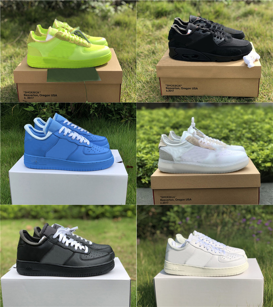 

Hot MCA Authentic Low 1 White University Blue Off '07 MoMA Air Volt Black White Sail Forces1 Original Men Outdoor Shoes Sneakers Virgil Ablo