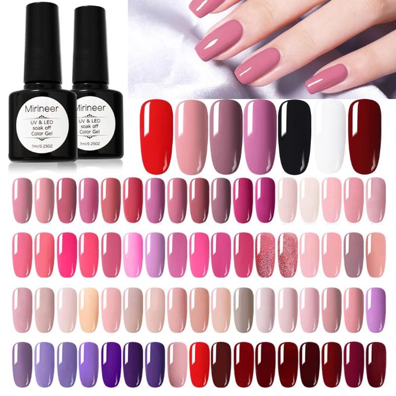 

Nail Gel Polish All For Manicure Cat Eye Art Set Mirineer Glitter Shiny Color UV LED Lacquer Soak Off Matte Top Coat, Red;pink
