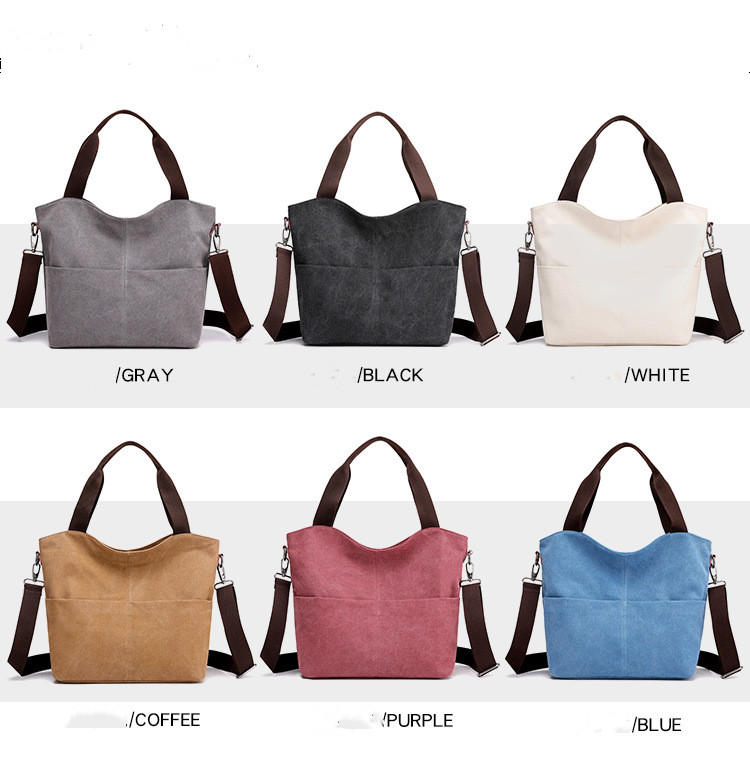 

YQ fashion women handbags ladies designer canvas lady clutch bag shoulder tote female purse wallet Casual travel backpack 32CM size, Grey color