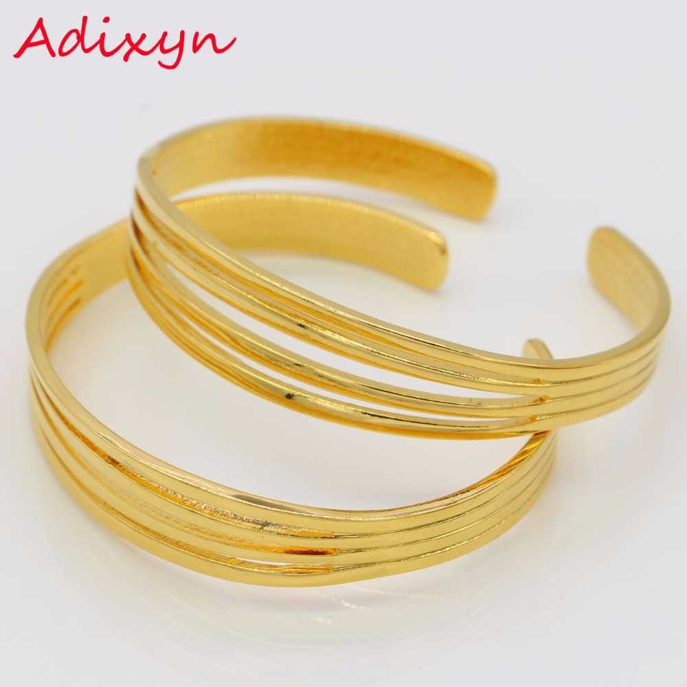 

Adixyn Dubai Gold Bangles for Womens/girls Gold Color/copper Trendy Bracelet Jewelry African/ethiopian Party/birthday Gifts Q0717