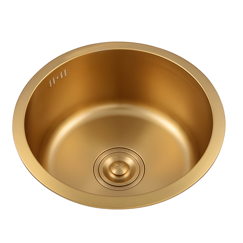 

2021 New 304 Stainless Steel Gold Kitchen Small Support, Single Fit, Balcony, Tea Room, Bar, Kitchen, Sink, Dishwasher, Swimming Pool L462