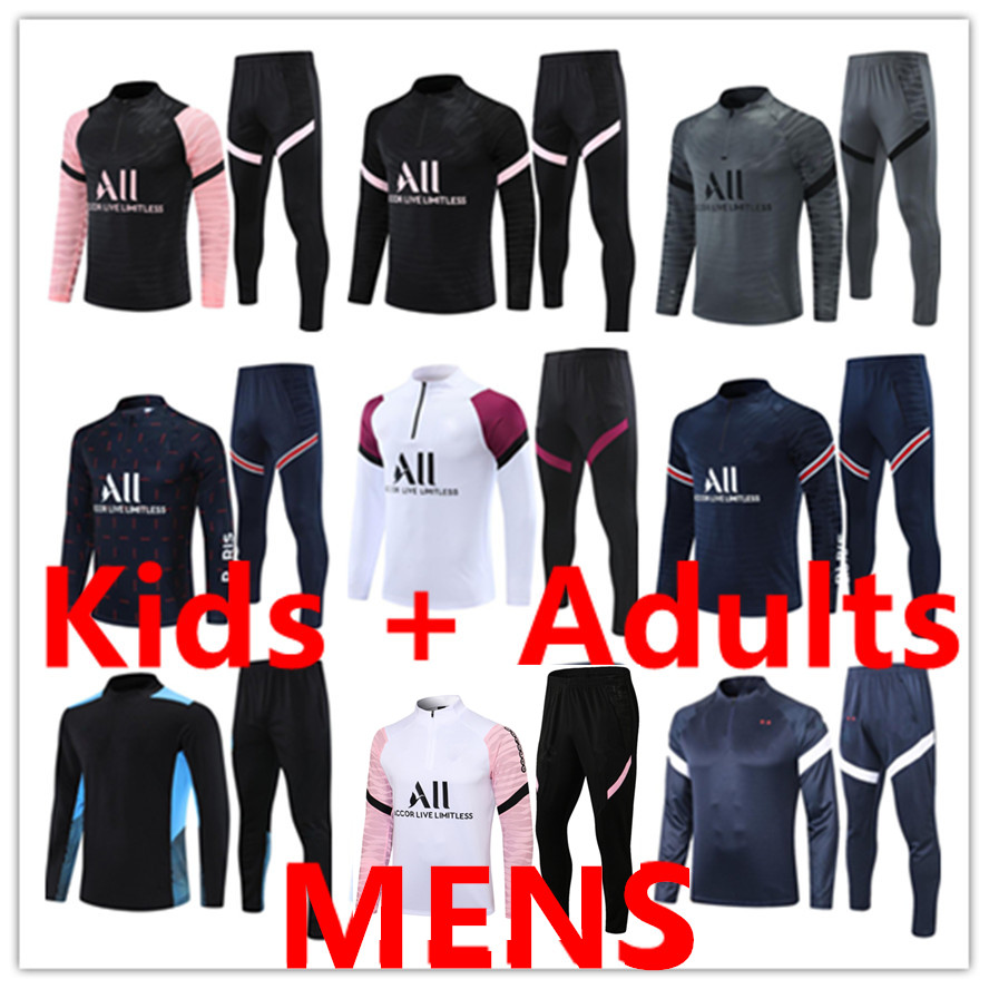 

2122 tracksuit tracksuits football training suits kit chandal futbol kids Men boys mens jacket tuta set sets Soccer jersey jerseys Sportswear 666, Black